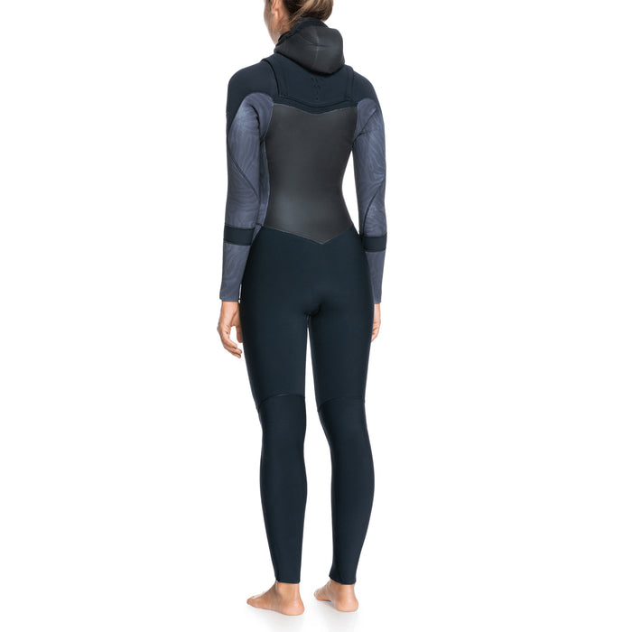 Roxy 5/4/3 Syncro Chest Zip Hooded Wetsuit - Women's Jet/Black