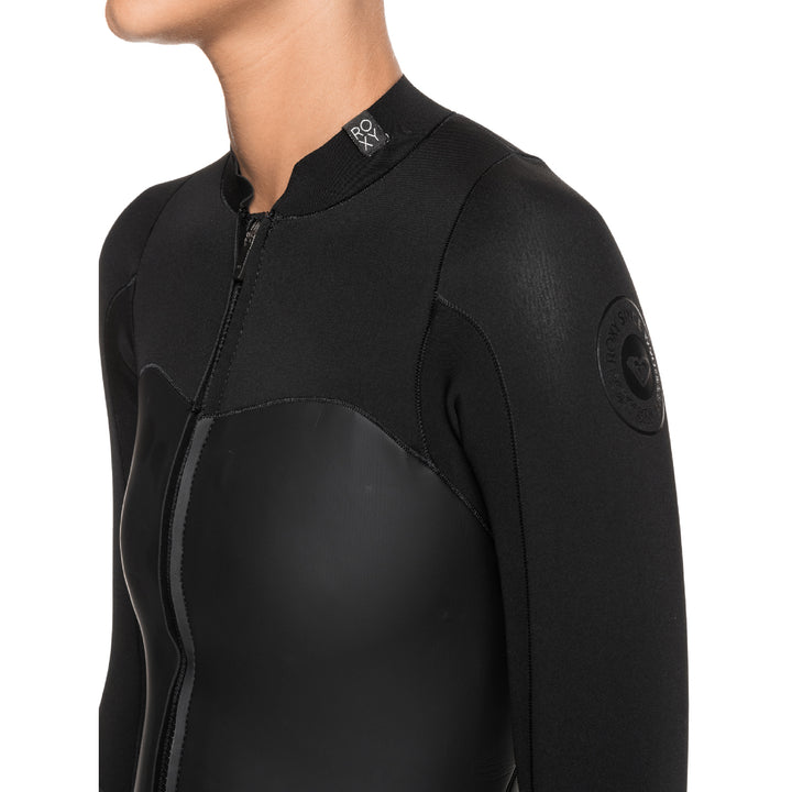 Roxy 1mm Satin Front Zip Long Sleeve Wetsuit Jacket - Women's Black