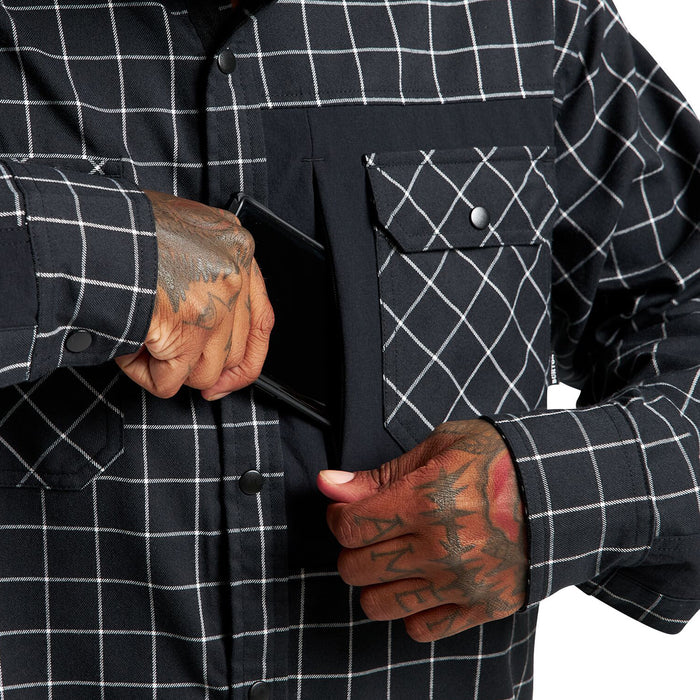 Burton Brighton Long-Sleeve Performance Flannel - Men's True Black Performer Plaid
