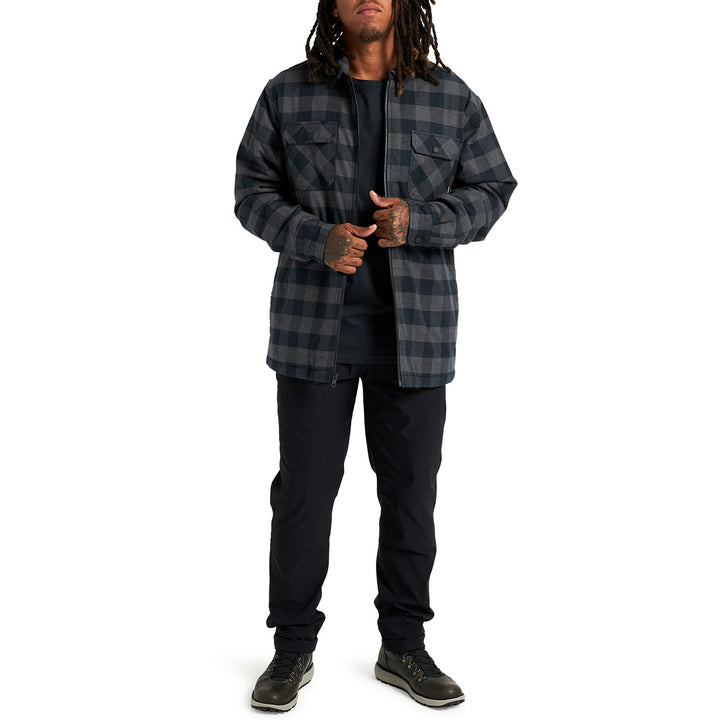Burton Brighton Insulated Flannel - Men's True Black Heather Buffalo Plaid