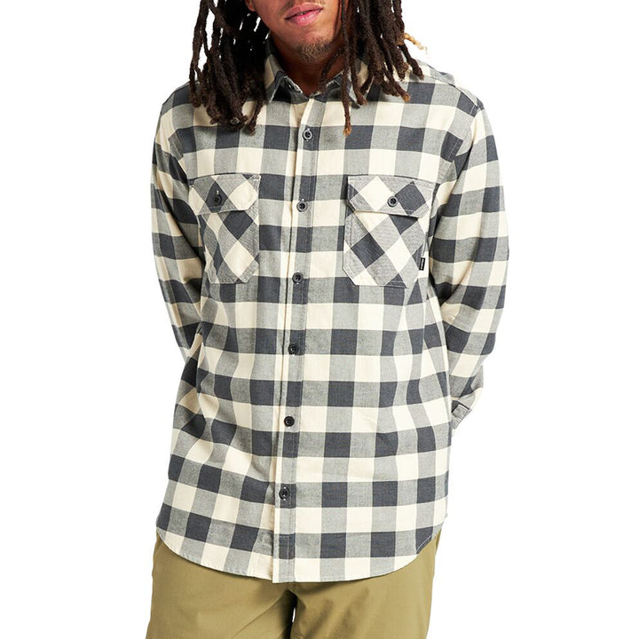Burton Brighton Flannel - Men's Crème Brûlée Heather Buffalo Plaid