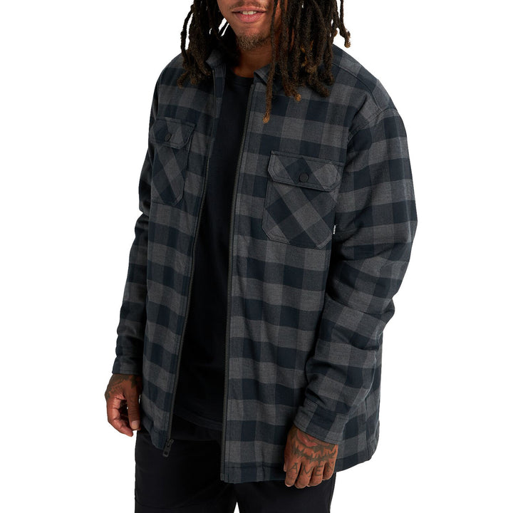 Burton Brighton Insulated Flannel - Men's True Black Heather Buffalo Plaid