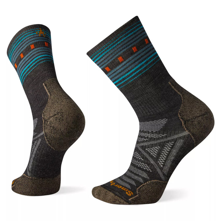 Smartwool PhD® Outdoor Light Pattern Crew Socks - Men's Charcoal