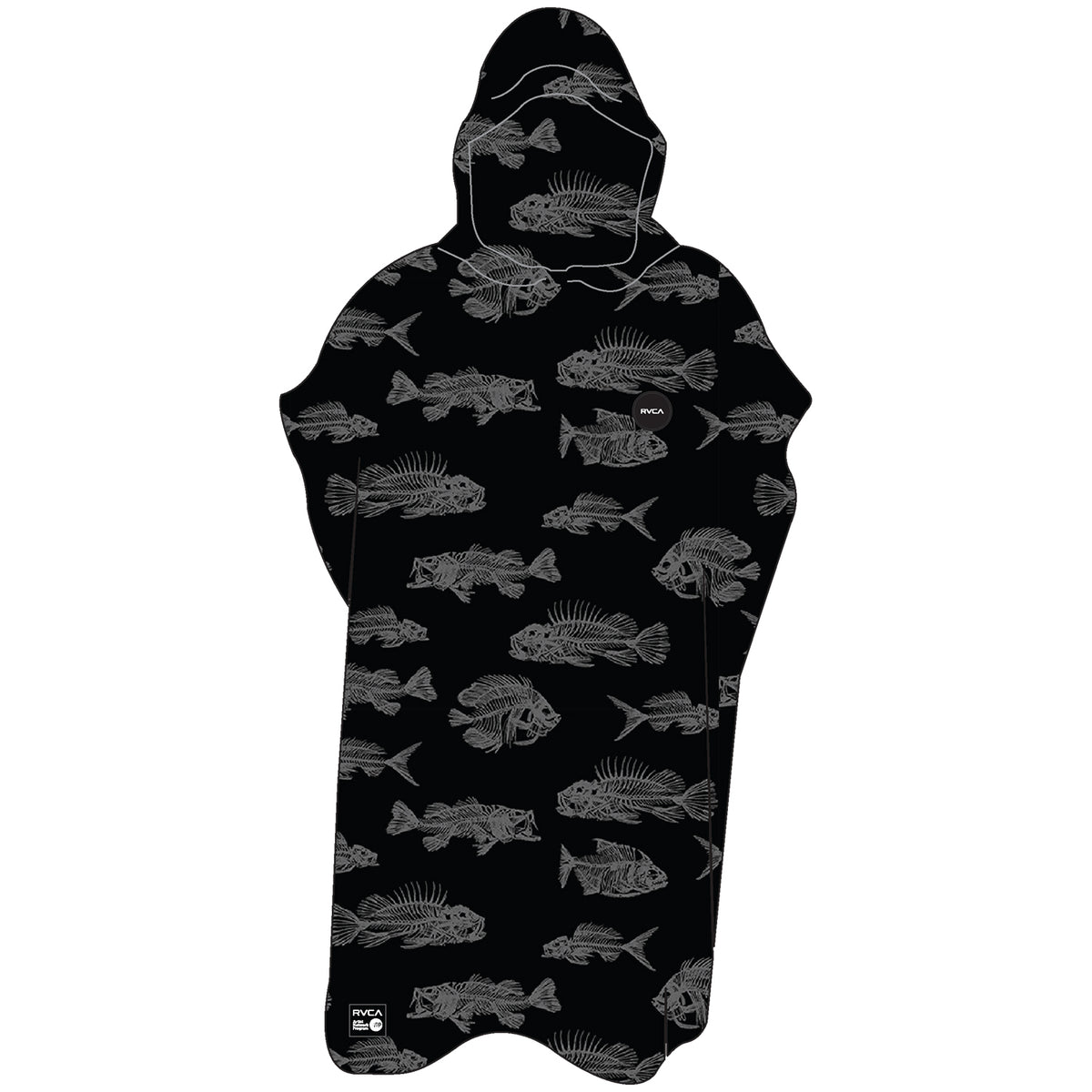 RVCA Horton Fish Hooded Poncho Black