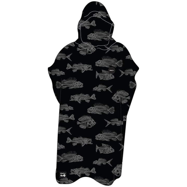 RVCA Horton Fish Hooded Poncho Black