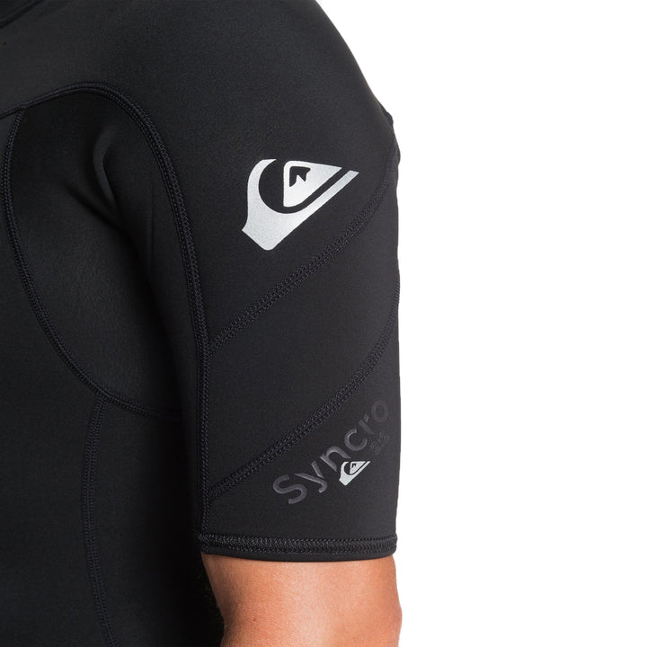 Quiksilver 2/2 Syncro Short Sleeve Back Zip Quicklock Wetsuit Black/Silver