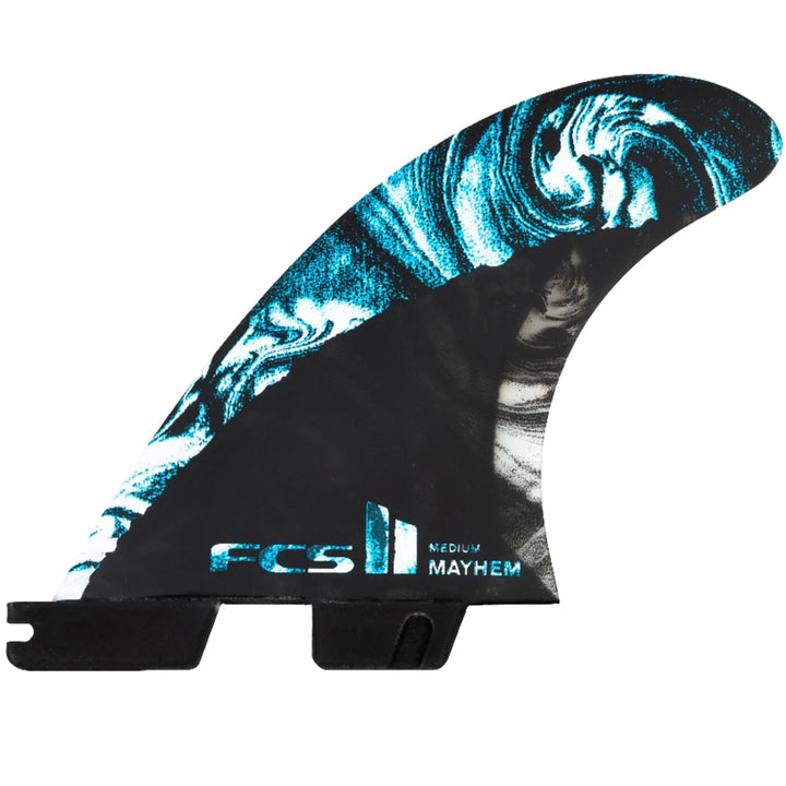 FCS II MB PC Carbon Medium Tri-Quad Fin Set Blue