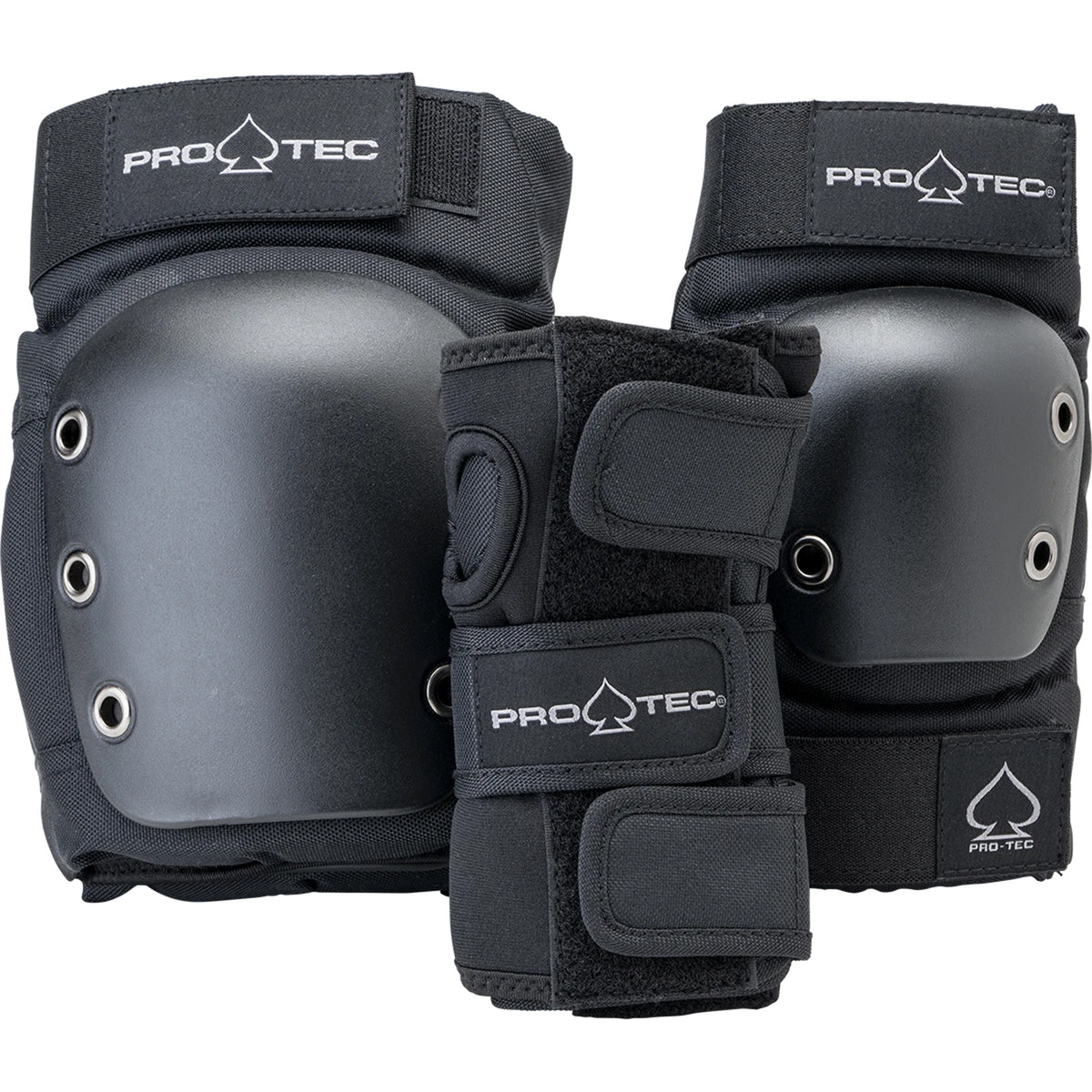 Pro-Tec Street Gear Junior Open Back Skateboard Pads 3-Pack - Kids' Black