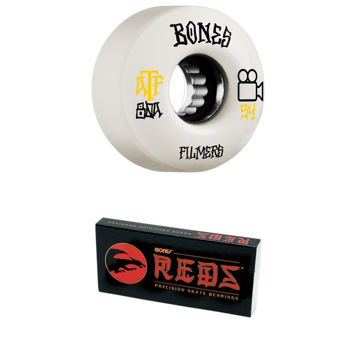 Bones ATF Filmers 80a Skateboard Wheels + Bones Reds Skateboard Bearings