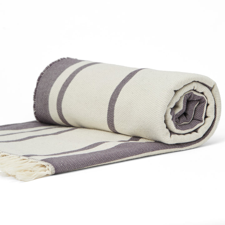 Tentree Organic Cotton Breeze Stripe Woven Towel Pearl Blue/Elm White