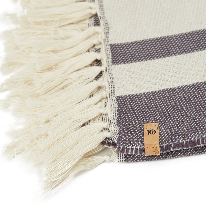 Tentree Organic Cotton Breeze Stripe Woven Towel Pearl Blue/Elm White