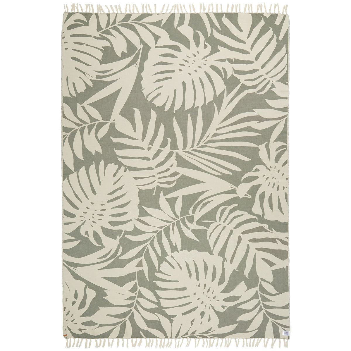 Tentree Organic Cotton Vintage Jungle Woven Towel Agave Green/Elm White