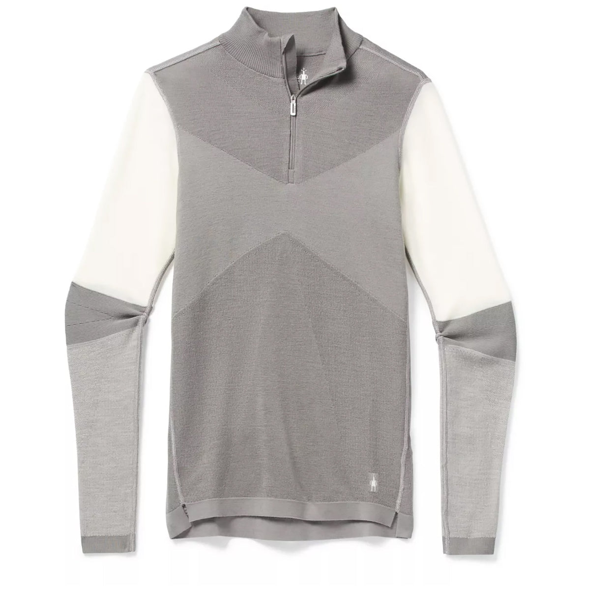 Smartwool Intraknit Merino 250 Colorblock 1/4 Zip Top - Women's Light Grey