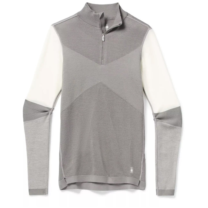 Smartwool Intraknit Merino 250 Colorblock 1/4 Zip Top - Women's Light Grey