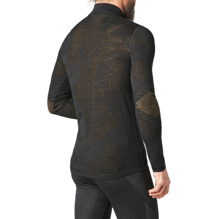 Smartwool Intraknit Merino 200 Pattern 1/4 Zip Top - Men's Black/ Military Olive Camo