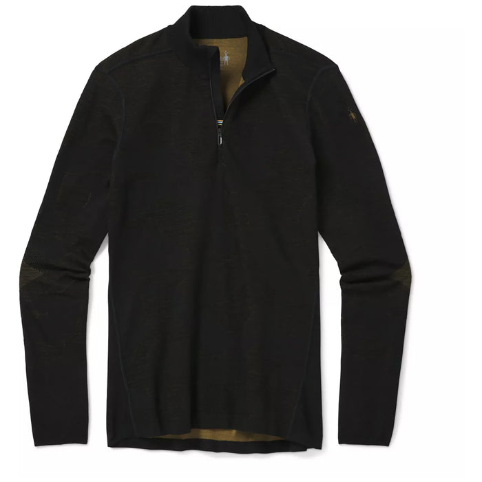 Smartwool Intraknit Merino 200 Pattern 1/4 Zip Top - Men's Black/ Military Olive Camo