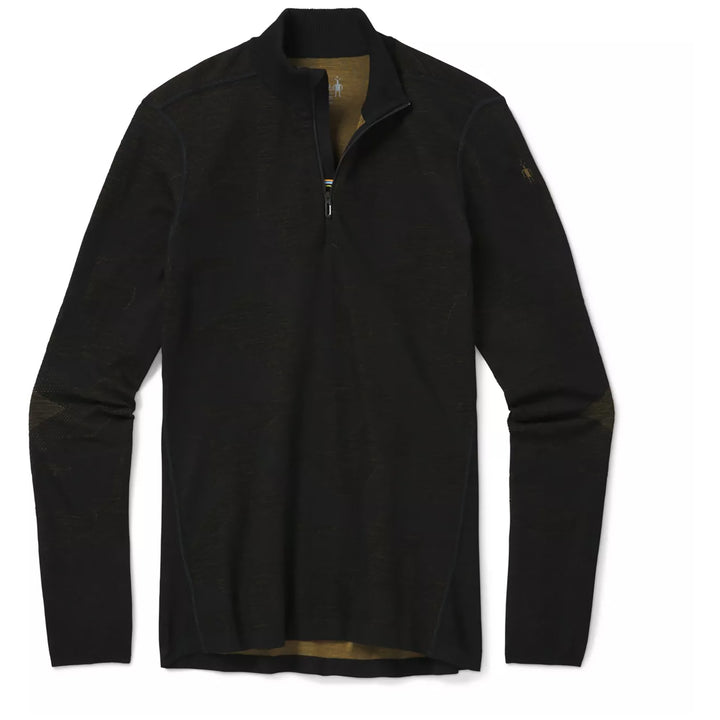 Smartwool Intraknit Merino 200 Pattern 1/4 Zip Top - Men's Black/ Military Olive Camo