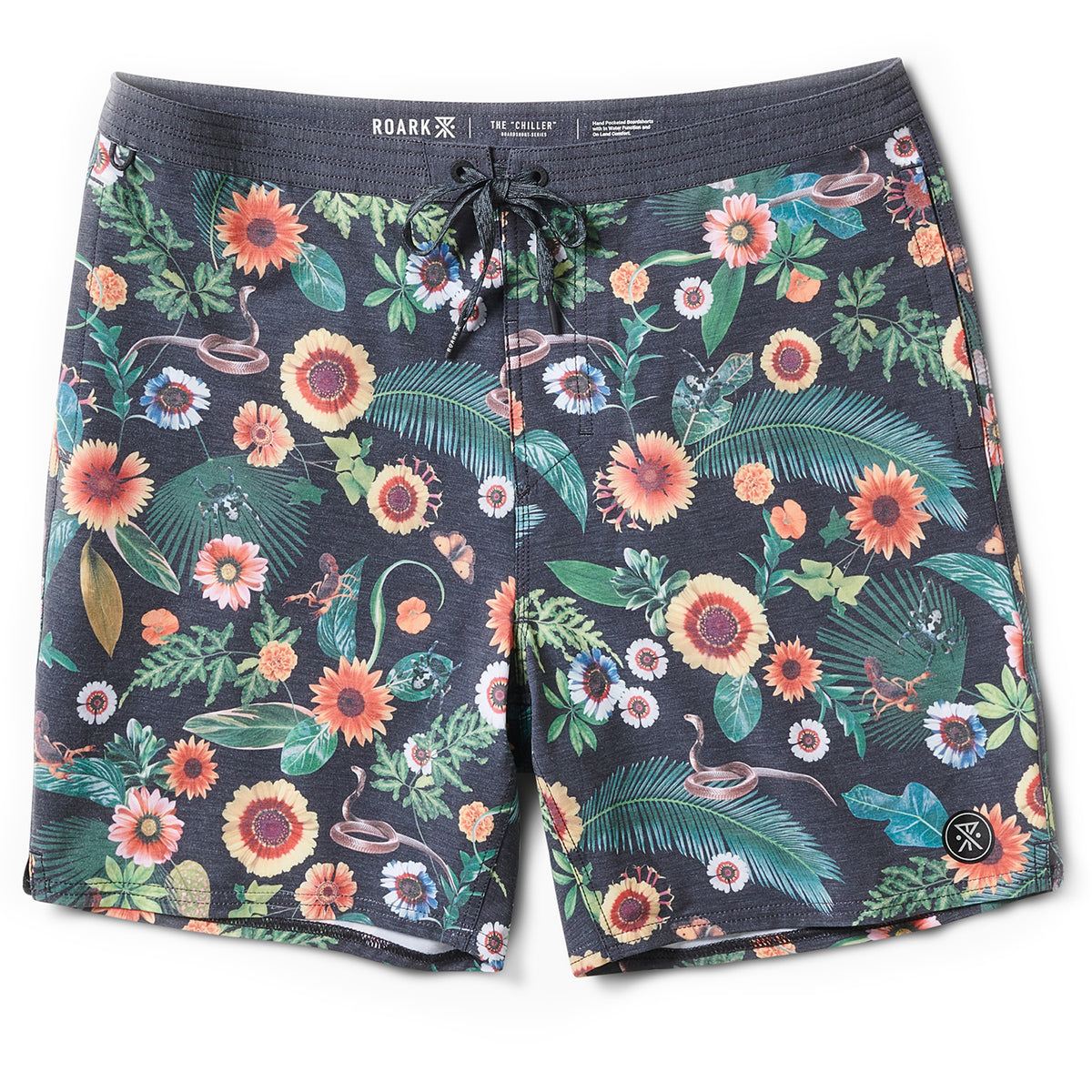 Roark Chiller Menara Flora Boardshorts - Men's Black