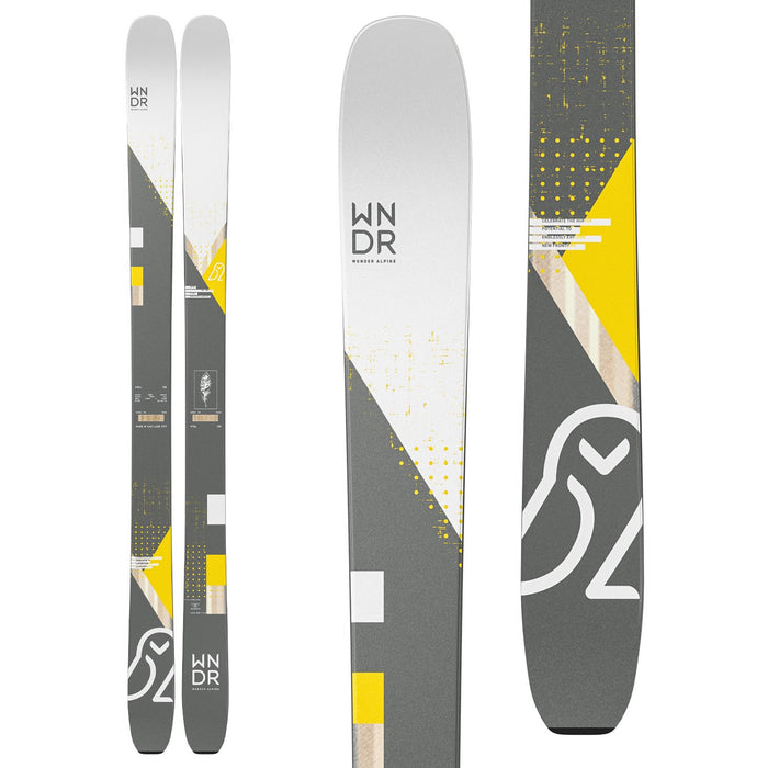 WNDR Alpine Vital 100 Reverse Skis + Marker Kingpin 10 Demo Bindings + Black Diamond Glidelite Skins 2021