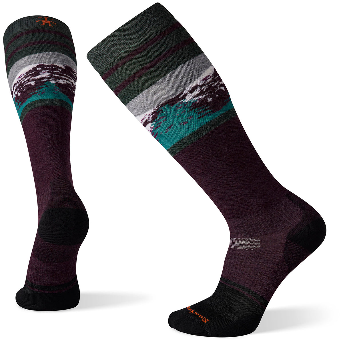 Smartwool Performance Snow Targeted Cushion Pattern OTC Socks Bordeaux