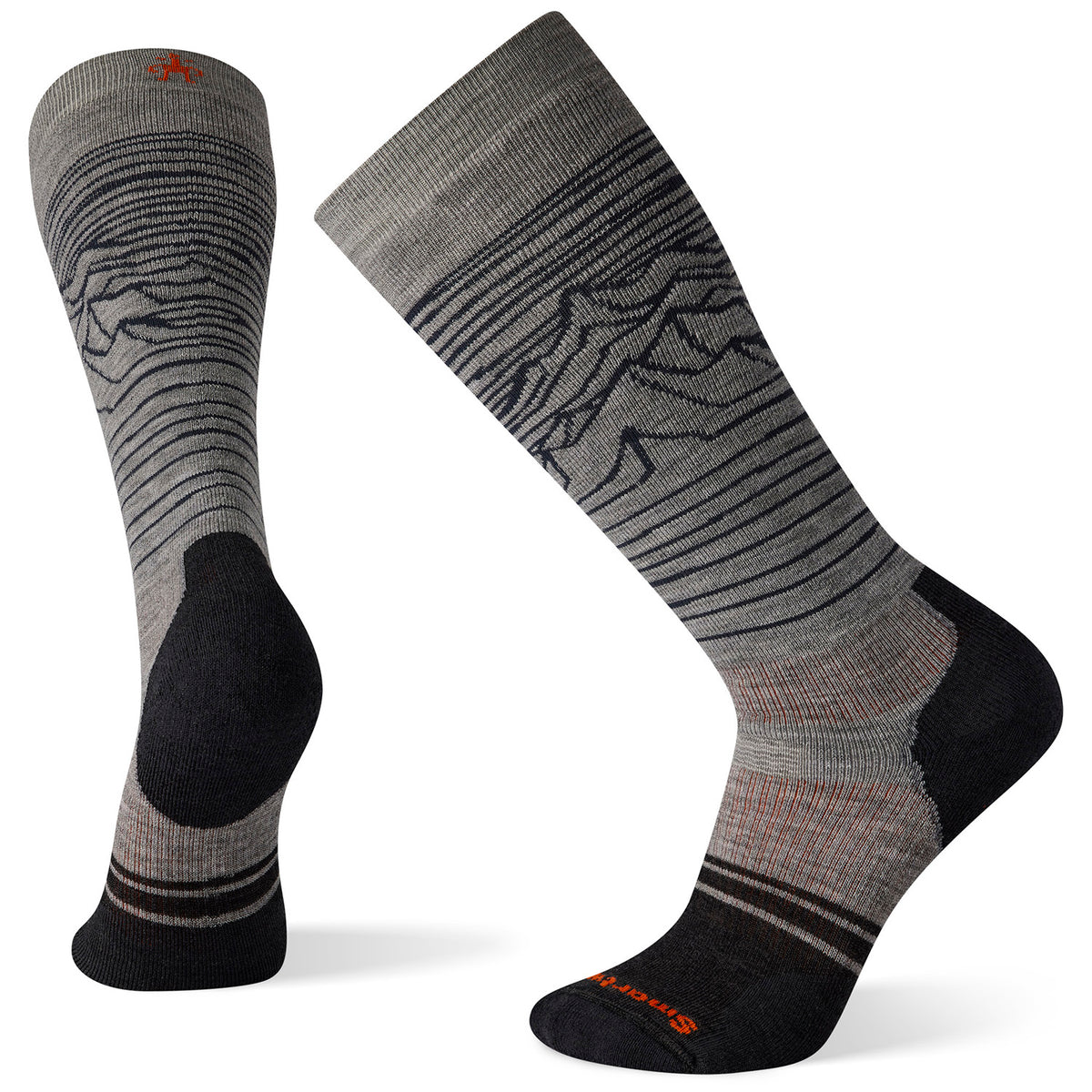 Smartwool Performance Snow Full Cushion Iguchi Pattern OTC Socks Light Gray