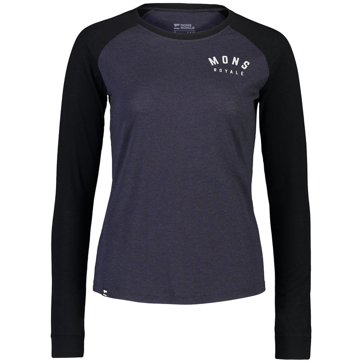MONS ROYALE Icon Raglan Top - Women's Black/9 Iron
