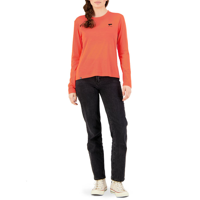 MONS ROYALE Icon Relaxed LS Top - Women's Hot Coral