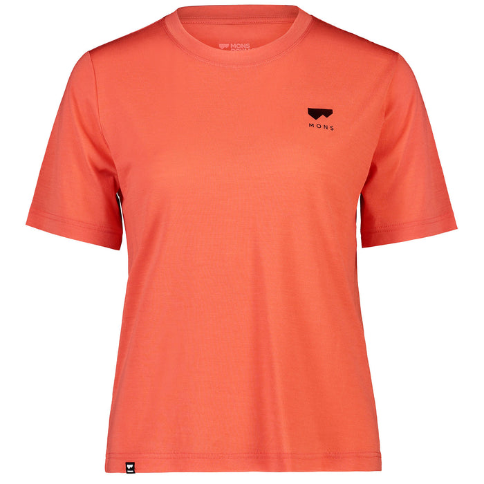 MONS ROYALE Icon Relaxed Tee - Women's Hot Coral