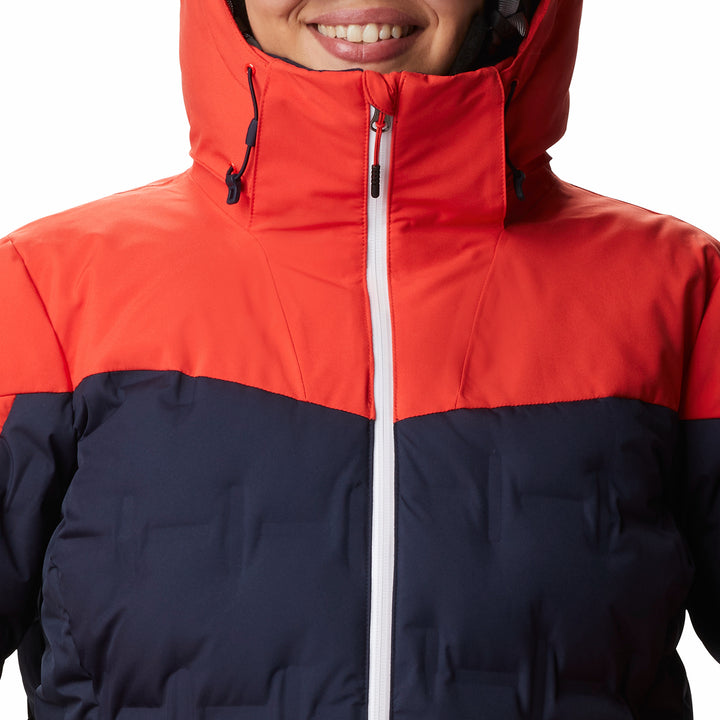 Columbia Wild Card Down Plus Size Jacket - Women's Dark Nocturnal, Bold Orange
