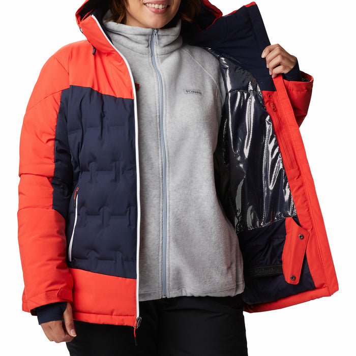 Columbia Wild Card Down Plus Size Jacket - Women's Dark Nocturnal, Bold Orange