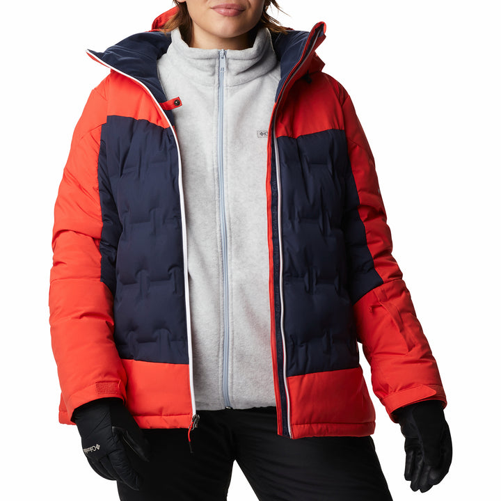Columbia Wild Card Down Plus Size Jacket - Women's Dark Nocturnal, Bold Orange