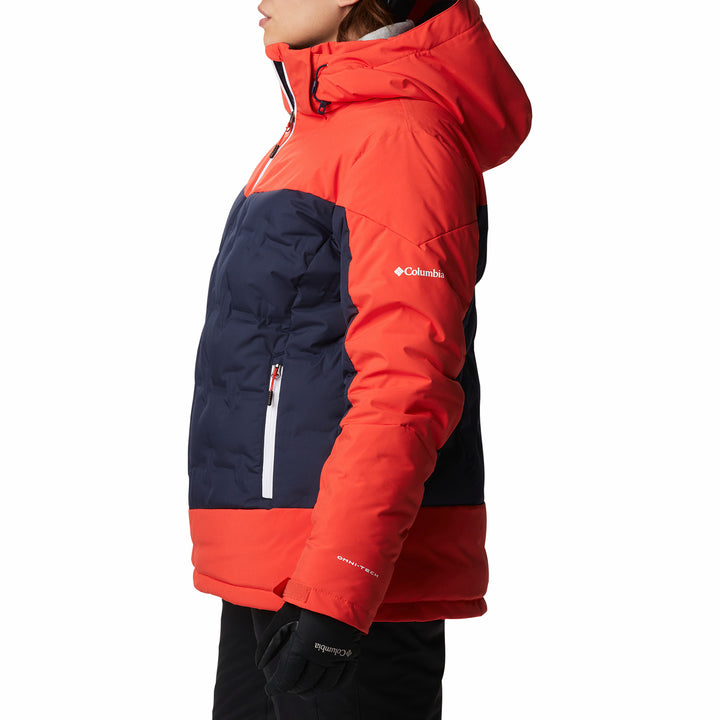 Columbia Wild Card Down Plus Size Jacket - Women's Dark Nocturnal, Bold Orange