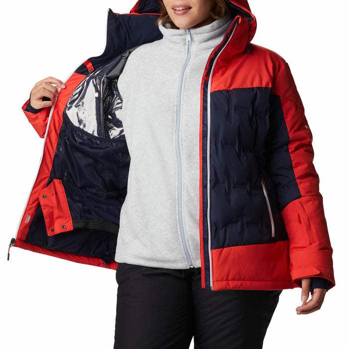 Columbia Wild Card Down Plus Size Jacket - Women's Dark Nocturnal, Bold Orange