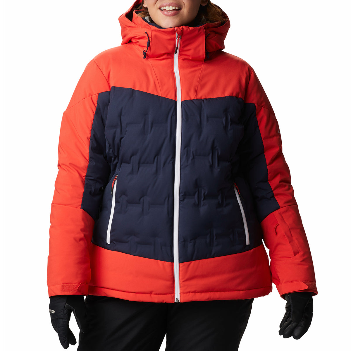 Columbia Wild Card Down Plus Size Jacket - Women's Dark Nocturnal, Bold Orange