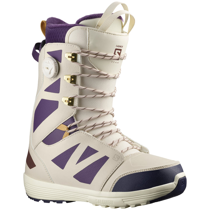 Salomon Launch Lace SJ Boa Snowboard Boots 2022 Vanilla Ice/Grape Juice/Rainy Day