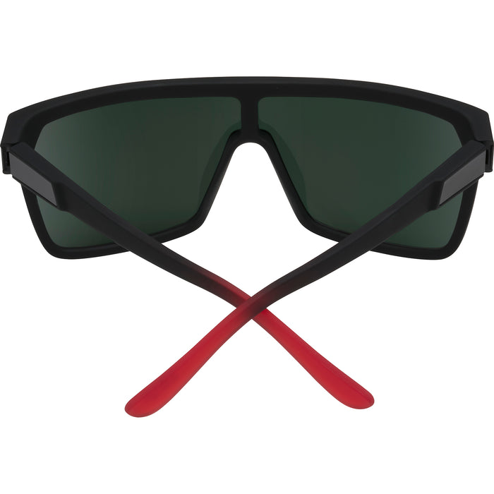 Spy Flynn Sunglasses Soft Matte Black/Red Fade/Happy Gray Green with Red Light Spectra Mirror