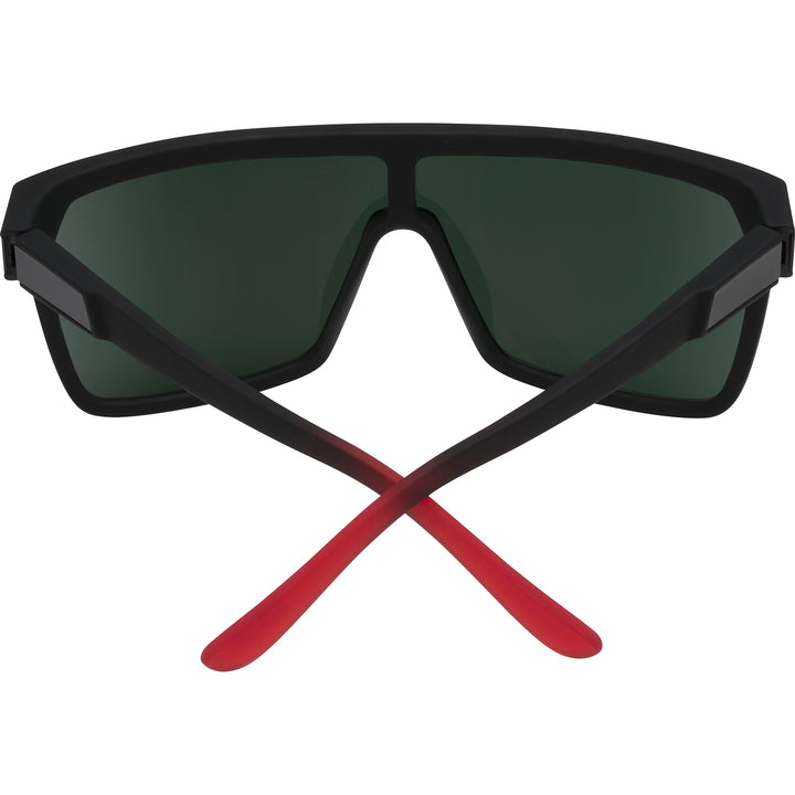 Spy Flynn Sunglasses Soft Matte Black/Red Fade/Happy Gray Green with Red Light Spectra Mirror