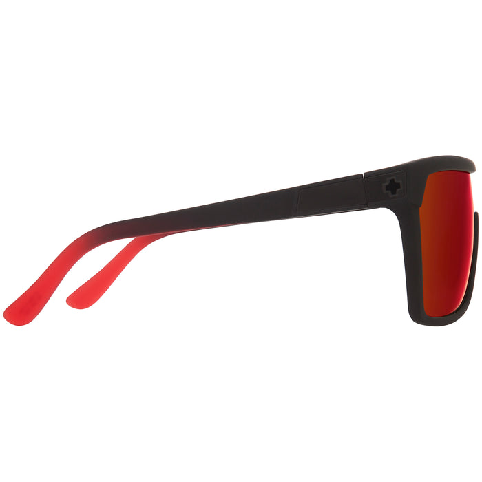 Spy Flynn Sunglasses Soft Matte Black/Red Fade/Happy Gray Green with Red Light Spectra Mirror