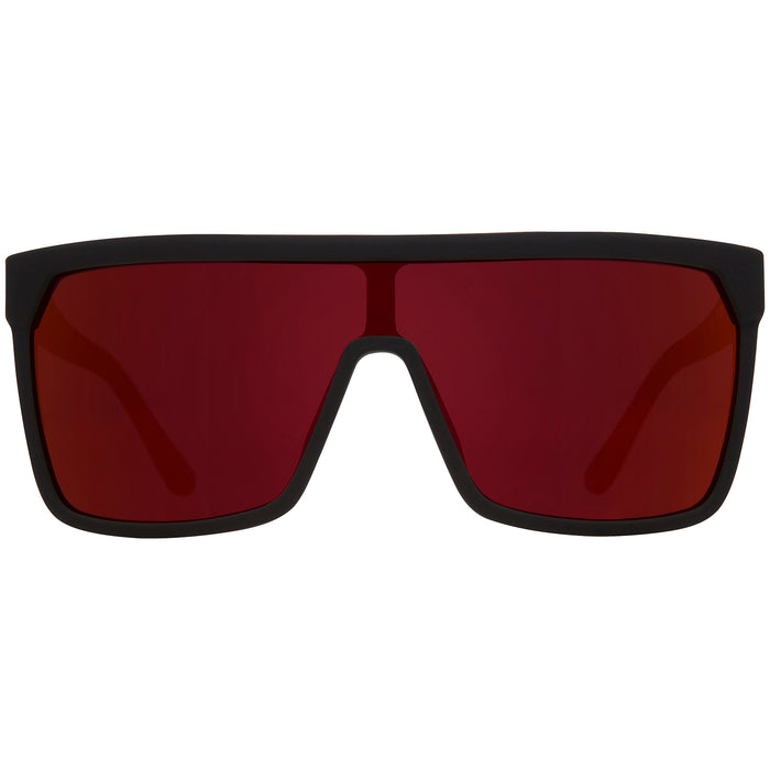 Spy Flynn Sunglasses Soft Matte Black/Red Fade/Happy Gray Green with Red Light Spectra Mirror
