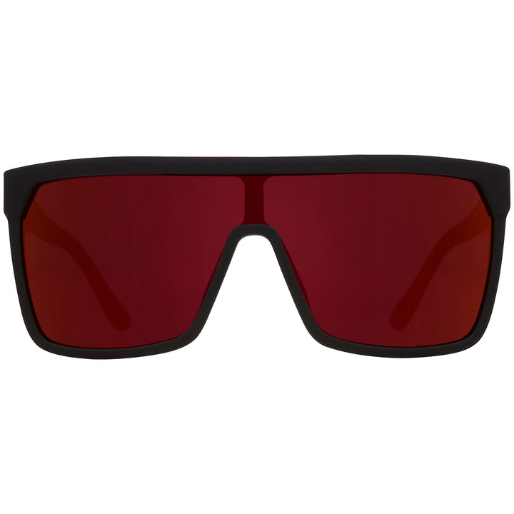 Spy Flynn Sunglasses Soft Matte Black/Red Fade/Happy Gray Green with Red Light Spectra Mirror