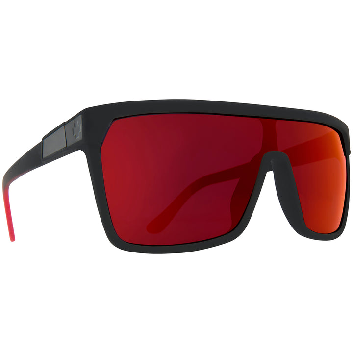 Spy Flynn Sunglasses Soft Matte Black/Red Fade/Happy Gray Green with Red Light Spectra Mirror