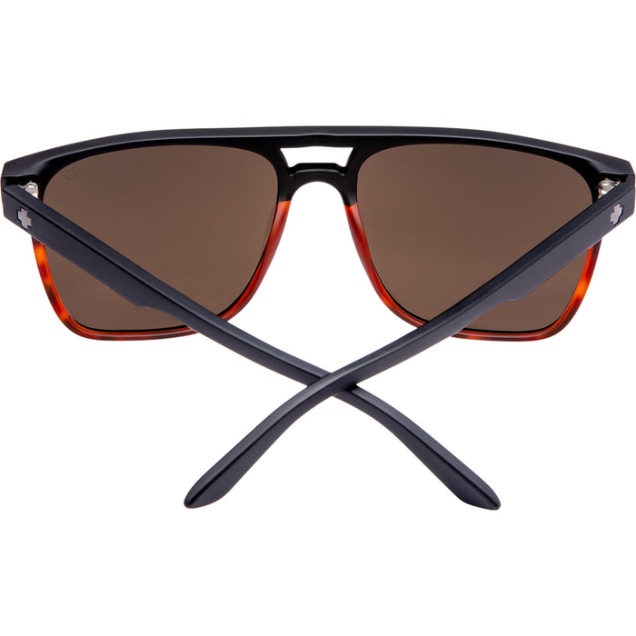 Spy Czar Sunglasses Matte Black/Tort Fade Happy Bronze Polar With Black Spectra Mirror