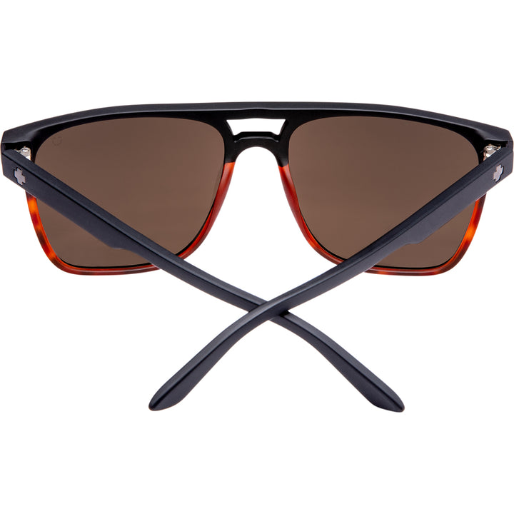Spy Czar Sunglasses Matte Black/Tort Fade Happy Bronze Polar With Black Spectra Mirror