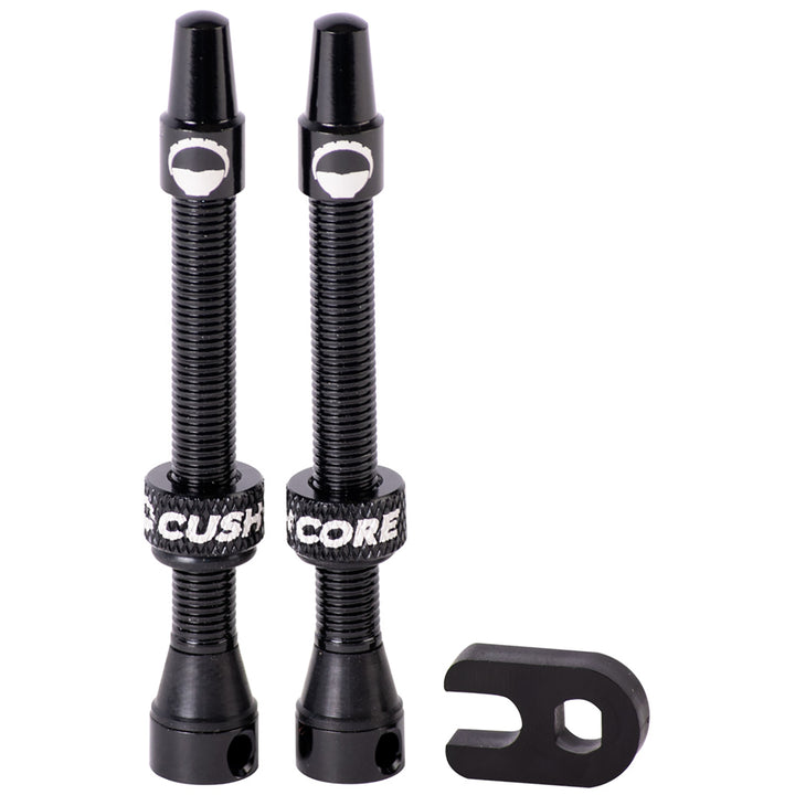CushCore 55mm Tubeless Presta Valve Set Black