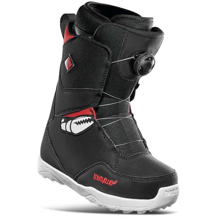 thirtytwo Youth Lashed Crab Grab Boa Snowboard Boots - Kids' 2022 Black/Grey/Red