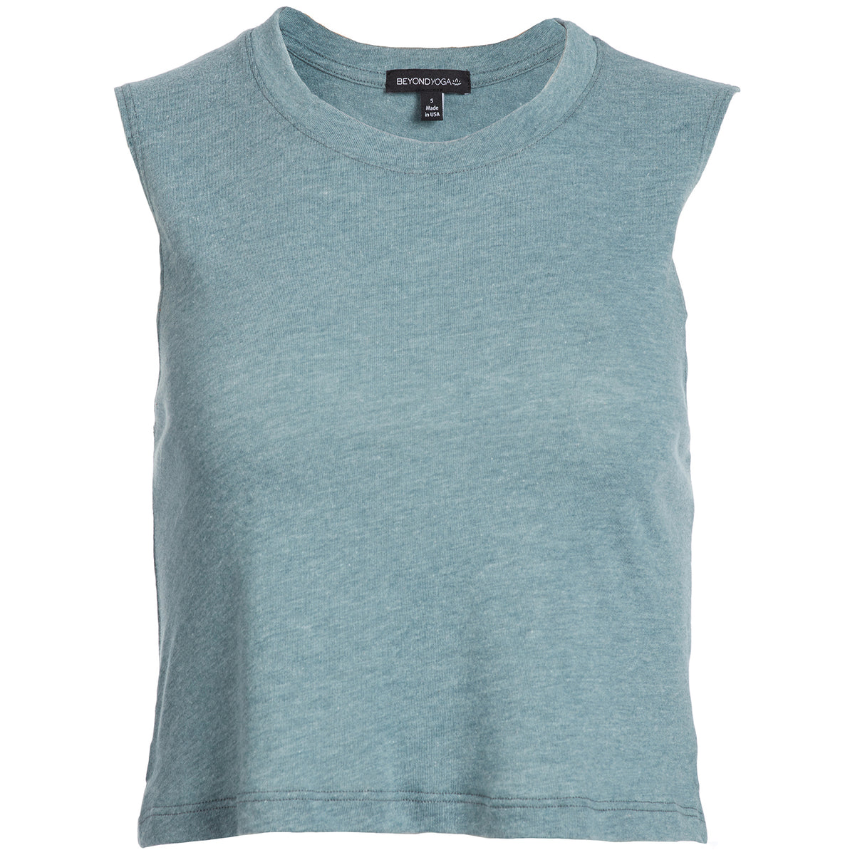 Beyond Yoga Night In Cropped Tank - Women's Light Stellar Blue Heather