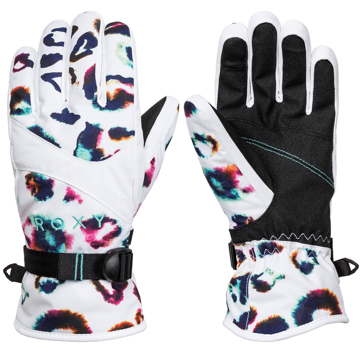 Roxy Jetty Gloves - Women's Bright White Leops