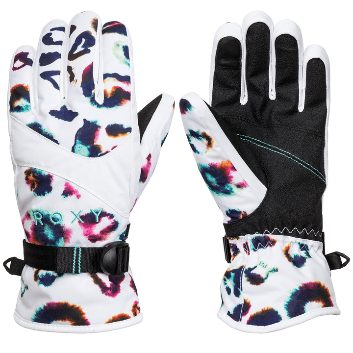 Roxy Jetty Gloves - Women's Bright White Leops