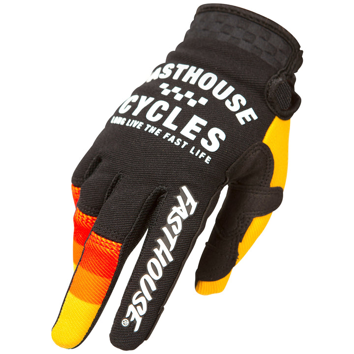 Fasthouse Pacer Bike Gloves - Kids' Black/Yellow