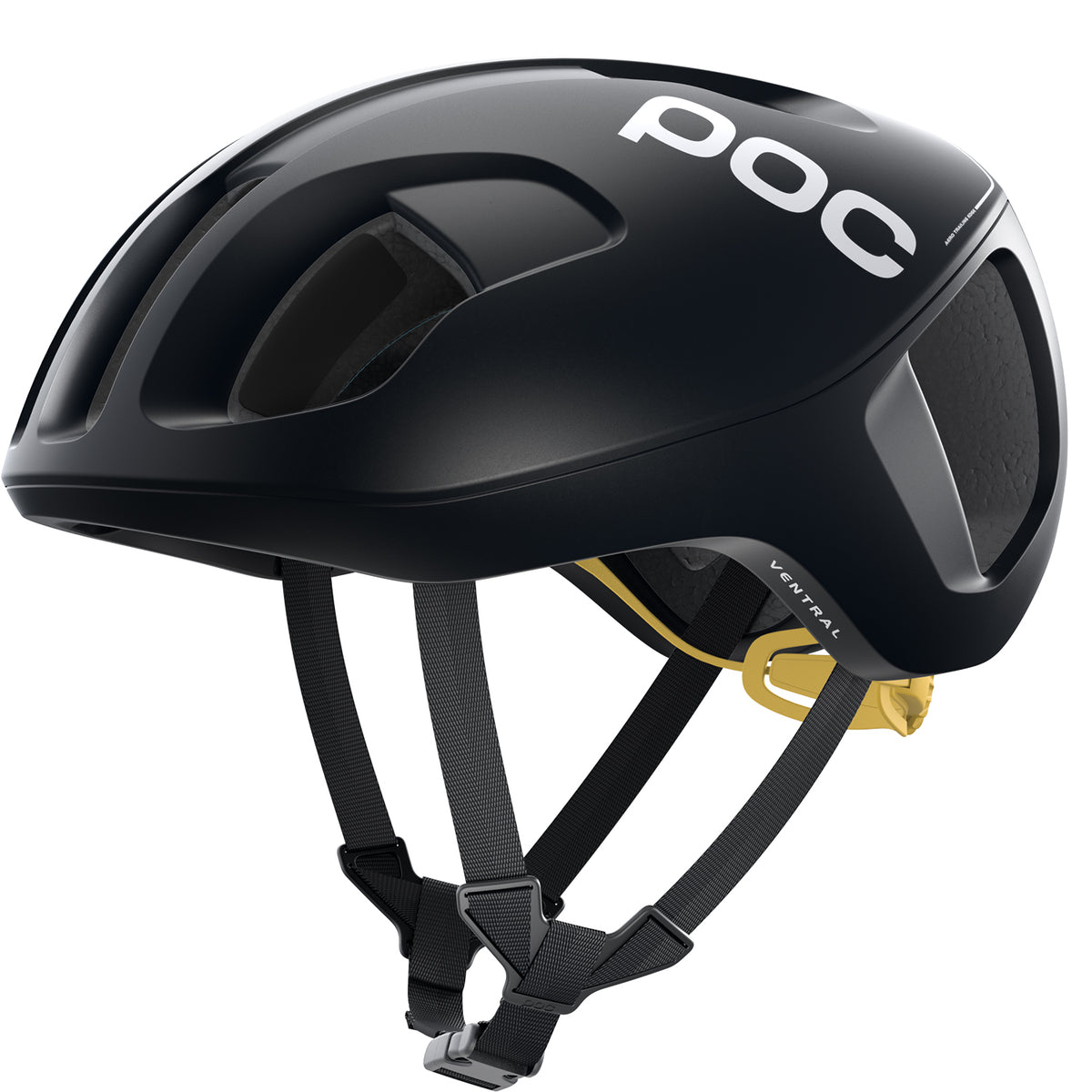 POC Ventral SPIN Bike Helmet Uranium Black/Sulfer Yellow Matte